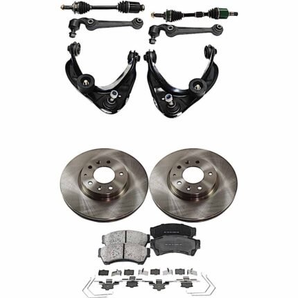 TrueDrive 10-Piece Kit Front Axle Assembly with Brake Discs, Brake Pad Set, and Control Arms