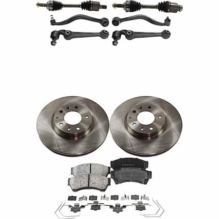 TrueDrive 10-Piece Kit Front, Driver and Passenger Side Axle Assembly with Brake Discs, Brake Pad Set, and Control Arms, AWD, 6-Speed Automatic Transmission