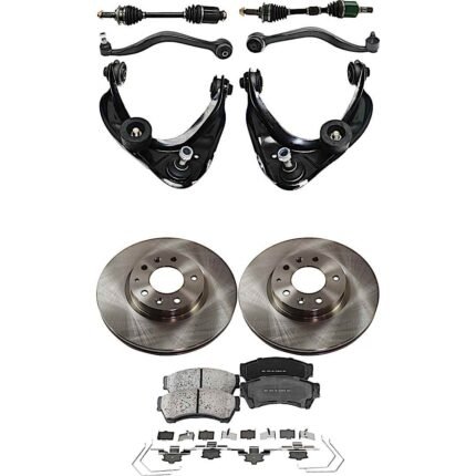 TrueDrive 10-Piece Kit Front Axle Assembly, Includes Brake Discs, Brake Pad Sets, and Control Arms
