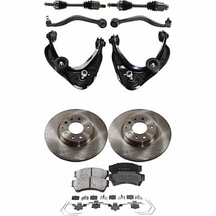 TrueDrive 10-Piece Kit Front Axle Assembly with Brake Discs, Brake Pad Set, and Control Arms, AWD, 6-Speed Automatic Transmission