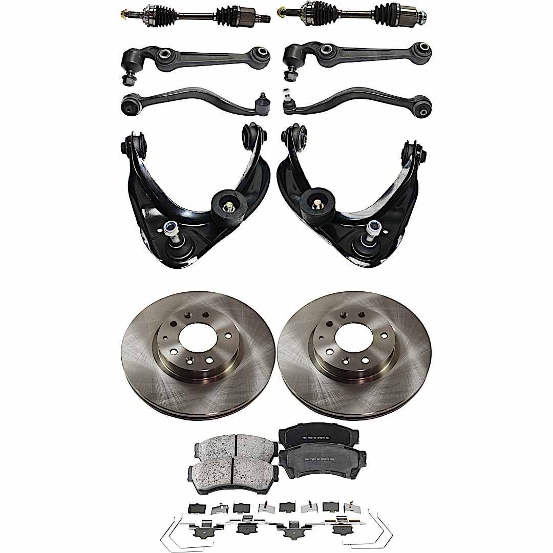 kit-052722-326_1.jpg TrueDrive 12-Piece Kit Front, Driver and Passenger Side Axle Assembly with Brake Discs, Brake Pad Set, and Control Arms, AWD, 6-Speed Automatic Transmission - Image 1