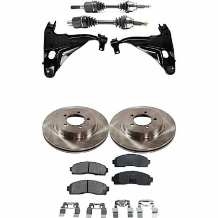 TrueDrive 7-Piece Kit Front, Driver and Passenger Side, Lower Control Arm with Axle Assemblies, Brake Discs, and Brake Pad Set, AWD/4WD