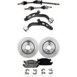 TrueDrive 7-Piece Kit Front, Driver and Passenger Side, Lower Control Arm with Axle Assemblies, Brake Discs, and Brake Pad Set