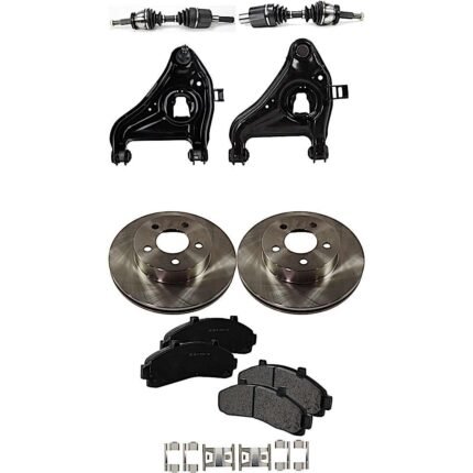 TrueDrive 7-Piece Kit Front, Driver and Passenger Side, Lower Control Arm with Axle Assemblies, Brake Discs, and Brake Pad Set, 4WD, with Front Coil Spring