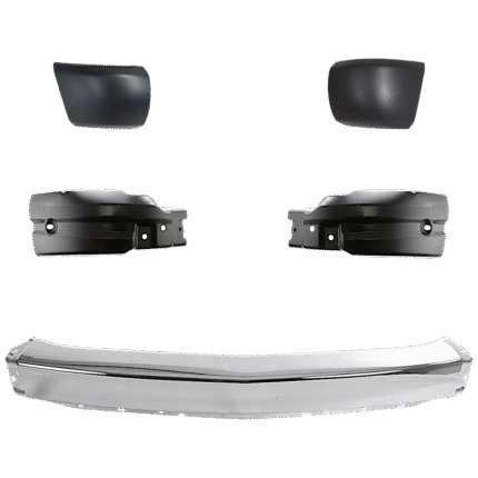 Replacement 5-Piece Kit, Front, Driver and Passenger Side Bumper, Chrome, Includes (1) Bumper and (4) Bumper End