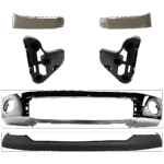 Replacement 6-Piece Kit, Front Bumper, Chrome, Includes (1) Bumper, (2) Bumper Bracket, (1) Bumper Cover, and (2) Headlight Filler