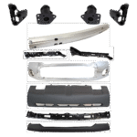 Replacement 11-Piece Kit, Front, Driver and Passenger Side Bumper, For Models w/ Steel Bumper, Includes (1) Bumper, (4) Bumper Bracket, (1) Bumper Cover, (1) Bumper Reinforcement, (3) Bumper Retainer, (1) Valance