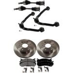 TrueDrive 8-Piece Kit Front, Driver and Passenger Side Axle Assembly, includes Brake Discs, Brake Pad Set, and Control Arms