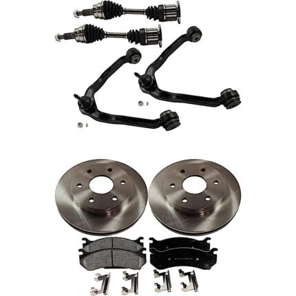 TrueDrive 8-Piece Kit Front, Driver and Passenger Side Axle Assembly, includes Brake Discs, Brake Pad Set, and Control Arms