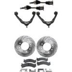 TrueDrive 8-Piece Kit Front, Driver and Passenger Side Axle Assembly, All Wheel Drive, Includes Brake Discs, Brake Pad Sets, and Control Arms