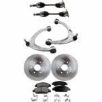 TrueDrive 8-Piece Kit Front, Driver and Passenger Side Axle Assembly, 4WD, Aluminum Arm, includes Brake Discs, Brake Pad Sets, and Control Arms