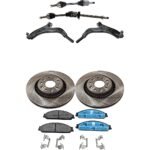 TrueDrive 8-Piece Kit Front Axle Assembly with Brake Discs, Brake Pad Set, and Control Arms, FWD