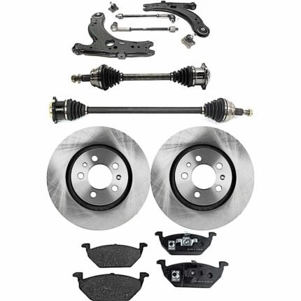 TrueDrive 6-Piece Kit Front, Driver and Passenger Side, Lower Control Arms, Includes (2) Axle Assembly, (2) Brake Disc, (1) Brake Pad Set, and (1) Control Arm