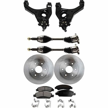 TrueDrive 7-Piece Kit Front, Driver and Passenger Side, Lower Control Arm, Rear Wheel Drive, For Models With Front Coil Spring, With Rear Drum Brake, includes Axle Assembly, Brake Discs, and Brake Pad Set