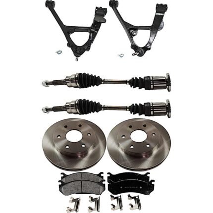 TrueDrive 7-Piece Kit Front, Driver and Passenger Side, Lower Control Arm, All Wheel Drive, With Front Torsion Bar Spring, includes Axle Assembly, Brake Discs, and Brake Pad Set