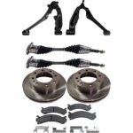 TrueDrive 7-Piece Kit Front, Driver and Passenger Side, Lower Control Arm, 4WD, with Front Torsion Bar Springs, Includes (2) Axle Assembly, (2) Brake Disc, (1) Brake Pad Set, and (2) Control Arm