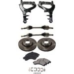 TrueDrive 7-Piece Kit Front, Driver and Passenger Side, Lower Control Arm with Axle Assemblies, Brake Discs, and Brake Pad Set