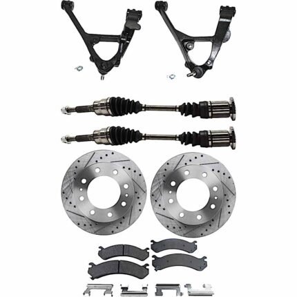 TrueDrive 7-Piece Kit Front, Driver and Passenger Side, Lower Control Arm, 8 Lugs Wheels, Exc. GVW 7,300 Lbs., includes Axle Assembly, Brake Discs, and Brake Pad Set