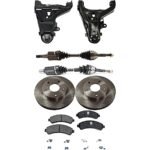 TrueDrive 7-Piece Kit Front, Driver and Passenger Side, Lower Control Arm, AWD/4WD, Includes (2) Axle Assembly, (2) Brake Disc, (1) Brake Pad Set, and (2) Control Arm