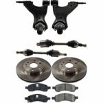 TrueDrive 8-Piece Kit Front, Driver and Passenger Side, Lower Control Arm, Includes (2) Axle Assembly, (2) Brake Disc, (1) Brake Pad Set, and (2) Control Arm