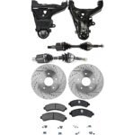 TrueDrive 7-Piece Kit Front, Driver and Passenger Side, Lower Control Arm, Includes (2) Axle Assembly, (2) Brake Disc, (1) Brake Pad Set, and (2) Control Arm