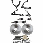 TrueDrive 9-Piece Kit Front, Driver and Passenger Side, Upper and Lower Control Arms, includes Axle Assembly, Brake Discs, and Brake Pad Set
