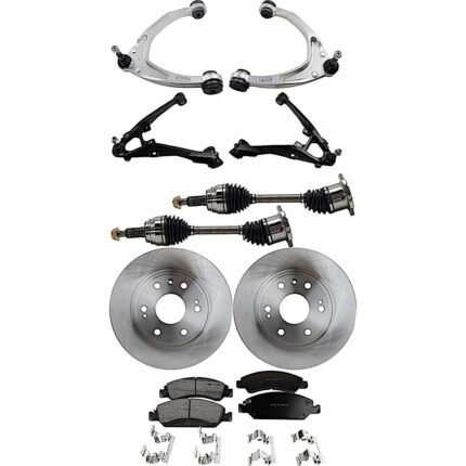 TrueDrive 9-Piece Kit Front, Driver and Passenger Side, Upper and Lower Control Arm, 4WD, without Aluminum Steering Knuckles, includes Axle Assembly, Brake Discs, and Brake Pad Set