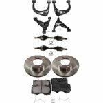 TrueDrive 10-Piece Kit Front, Driver and Passenger Side, Upper and Lower Control Arm, 6 Lugs, 12.56 in.Disc Diameter, 4WD, Includes (2) Axle Assembly, (2) Brake Disc, (1) Brake Pad Set, and (4) Control Arm