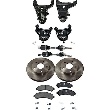 TrueDrive 9-Piece Kit Front, Driver and Passenger Side, Upper and Lower Control Arm, All Wheel Drive/Four Wheel Drive, includes Axle Assembly, Brake Discs, and Brake Pad Set