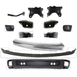 Replacement 12-Piece Kit, Front Bumper, Chrome, Includes (1) Bumper, (5) Bumper Bracket, (3) Bumper End, and (2) Valance