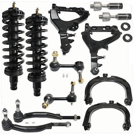 TrueDrive 12-Piece Kit Control Arms with Loaded Struts, Sway Bar Links, and Tie Rod Ends