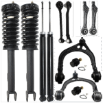 TrueDrive 12-Piece Kit Front and Rear, Driver amd Passenger Side Shock and Fully Loaded Strut, RWD, RWD, Without Police Package, Without Performance Suspension