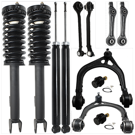 TrueDrive 12-Piece Kit Front and Rear, Driver amd Passenger Side Shock and Fully Loaded Strut, RWD, RWD, Without Police Package, Without Performance Suspension