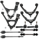 TrueDrive 10-Piece Kit Front, Driver and Passenger Side, Upper and Lower Control Arms, Forged Arms, With Ball Joints; Includes Inner and Outer Tie Rod Ends, Sway Bar Links, Heavy Duty Design
