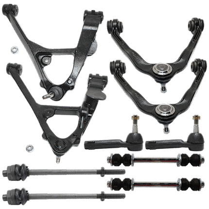 TrueDrive 10-Piece Kit Front, Driver and Passenger Side, Upper and Lower Control Arms, Forged Arms, With Ball Joints; Includes Inner and Outer Tie Rod Ends, Sway Bar Links, Heavy Duty Design