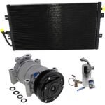 DriveMotive 3-Piece Kit A/C Compressor, 6-Groove Pulley, includes A/C Condenser, and A/C Service Kit (A/C Accumulator, A/C Expansion Valve, A/C Orifice Tube, and A/C O-Ring and Gasket Seal Kit)