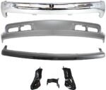 Replacement 6-Piece Kit, Front Bumper, Chrome, Includes (1) Bumper, (3) Bumper Bracket, (1) Bumper Trim, and (1) Valance