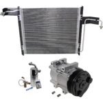 DriveMotive 3-Piece Kit A/C Compressor, 6-Groove Pulley, includes A/C Condenser, and A/C Service Kit (A/C Accumulator, A/C Orifice Tube, and A/C O-Ring and Gasket Seal Kit)
