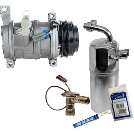 DriveMotive 2-Piece Kit A/C Compressor Kit, includes A/C Compressor and A/C Service Kit, Two Bolts to mount the Hoses