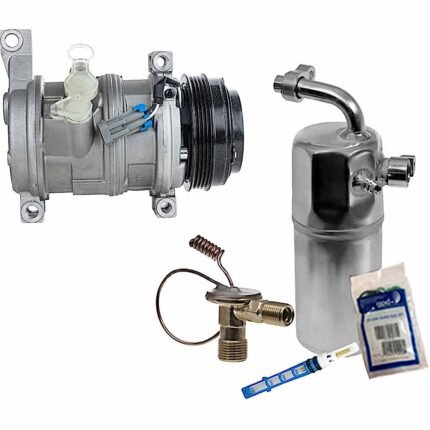 DriveMotive 2-Piece Kit A/C Compressor Kit, includes A/C Compressor and A/C Service Kit, Two Bolts to mount the Hoses