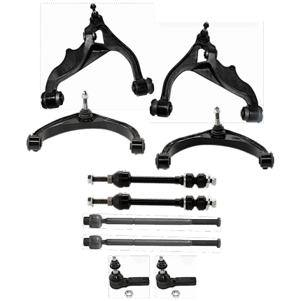TrueDrive 10-Piece Kit Front, Driver and Passenger Side, Upper and Lower Control Arm with Sway Bar Links and Tie Rod Ends