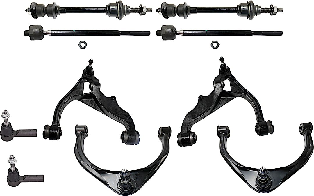 kit-061124-c170_1.jpg TrueDrive 10-Piece Kit Front, Driver and Passenger Side, Upper and Lower Control Arm with Sway Bar Links and Tie Rod Ends - Image 1
