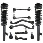 TrueDrive 10-Piece Kit Front, Driver and Passenger Side, Lower Control Arm Kit, Includes (2) Ball Joint, (2) Control Arm, (2) Loaded Strut, (2) Sway Bar Link, and (2) Tie Rod End