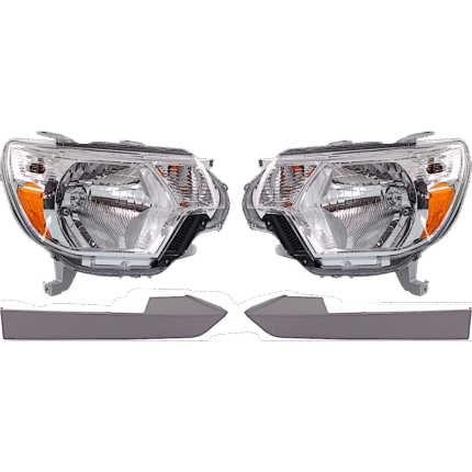 Replacement 4-Piece Kit Driver and Passenger Side Halogen Headlight, With bulb(s), Type 1, OE Replacement, Includes (2) Headlight and (2) Headlight Filler