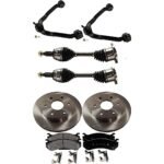 TrueDrive 8-Piece Kit Front Axle Assembly, 2 Wheel Steering, Includes Brake Discs, Brake Pad Set, and Control Arms