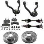 TrueDrive 8-Piece Kit Front, Driver and Passenger Side Axle Assembly with Brake Discs, Brake Pad Set, and Control Arms