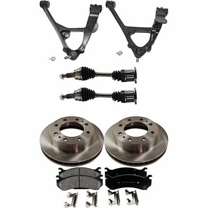 TrueDrive 7-Piece Kit Front, Driver and Passenger Side, Lower Control Arm, All Wheel Drive, 8 Lug Wheels, With Front Torsion Bar Spring, includes Axle Assembly, Brake Discs, and Brake Pad Set