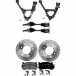 TrueDrive 7-Piece Kit Front, Driver and Passenger Side, Lower Control Arm, 8 Lugs Wheels, 7,300 Lbs. GVW, includes Axle Assembly, Brake Discs, and Brake Pad Set