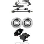 TrueDrive 6-Piece Kit Front, Driver and Passenger Side Control Arm, Includes (2) Axle Assembly, (2) Brake Disc, (1) Brake Pad Set, and (1) Control Arm