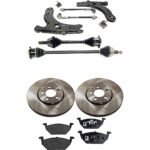 TrueDrive 6-Piece Kit Front, Driver and Passenger Side Control Arm, Sedan/Wagon, includes Axle Assembly, Brake Discs, and Brake Pad Set